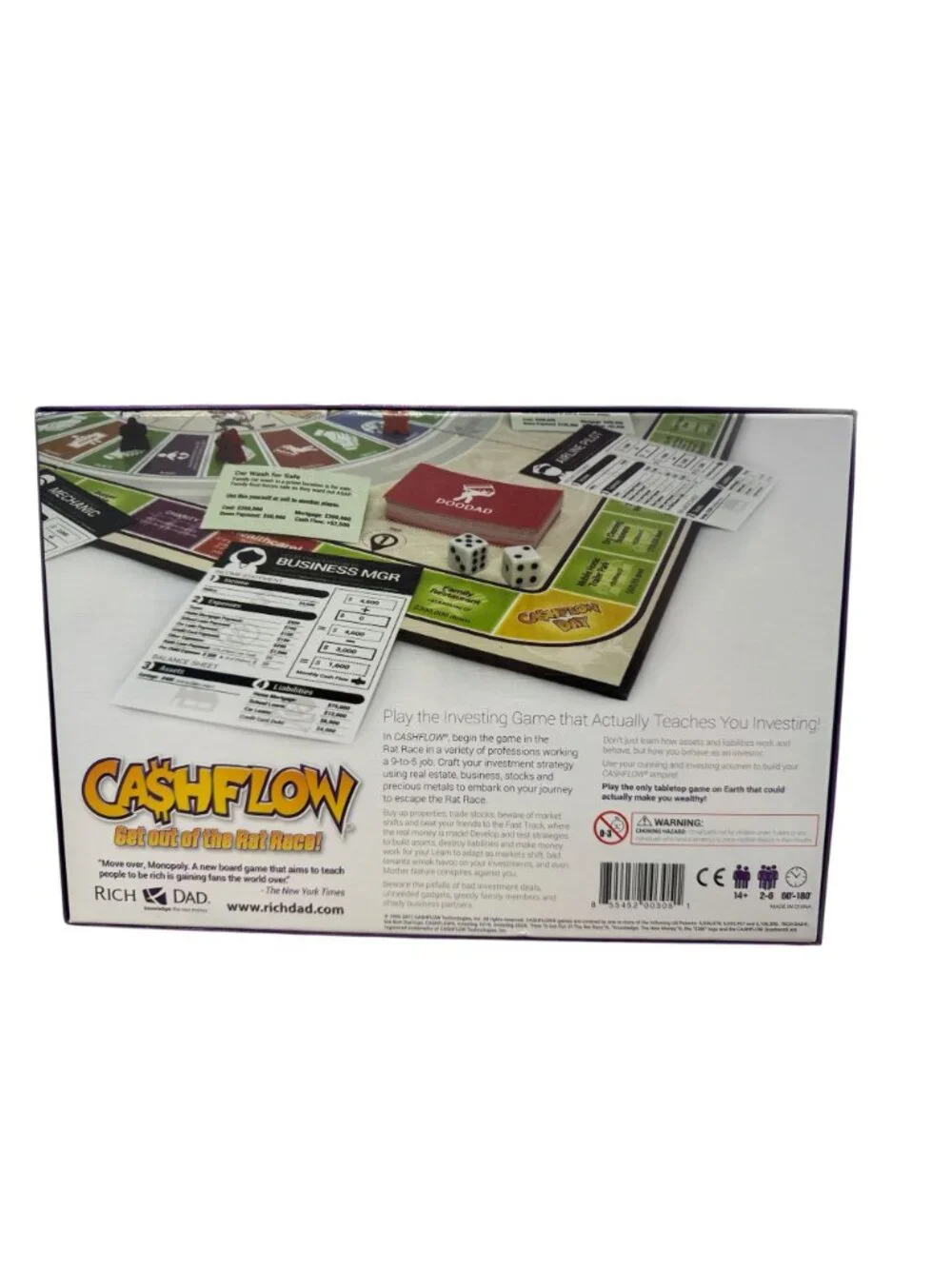 Cashflow Board Game By Rich Dad - Learn Investing Strategy Fun For 2-6 Players A